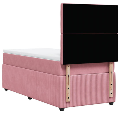 Boxspringbett mit Matratze Rosa 90x200 cm Samt