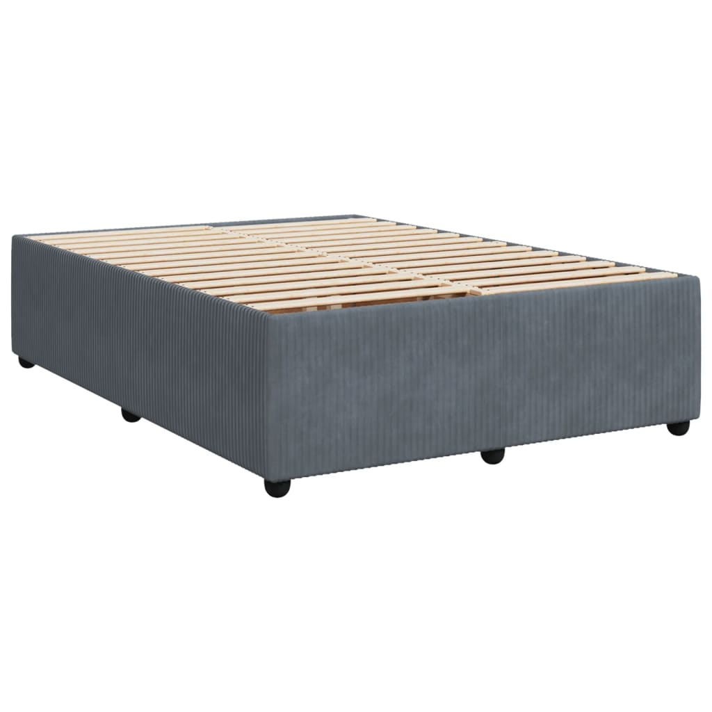 Boxspringbett mit Matratze Dunkelgrau 140x200 cm Samt