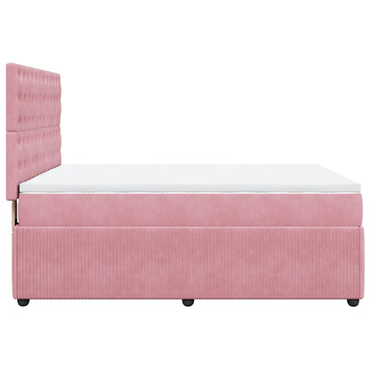 Boxspringbett mit Matratze Rosa 140x200 cm Samt