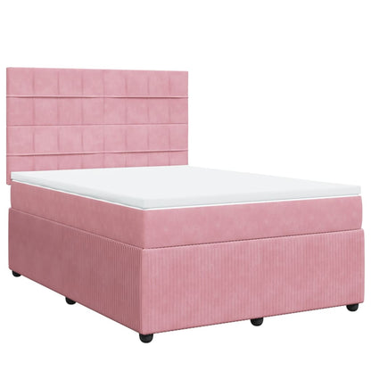 Boxspringbett mit Matratze Rosa 160x200 cm Samt