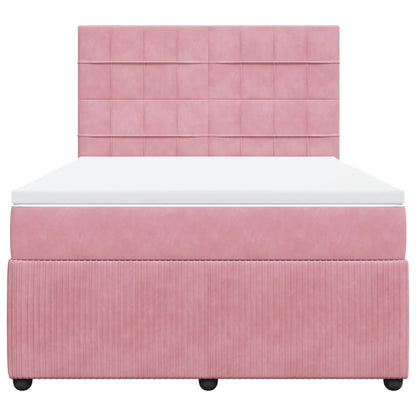 Boxspringbett mit Matratze Rosa 160x200 cm Samt