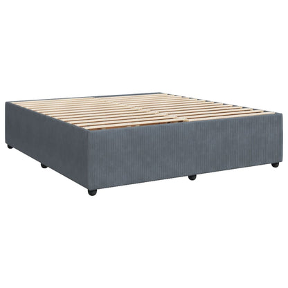 Boxspringbett mit Matratze Dunkelgrau 180x200 cm Samt