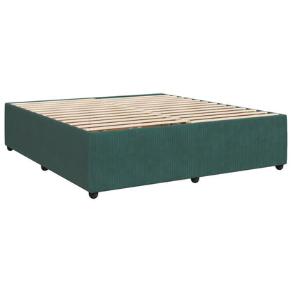 Boxspringbett mit Matratze Dunkelgrün 200x200 cm Samt