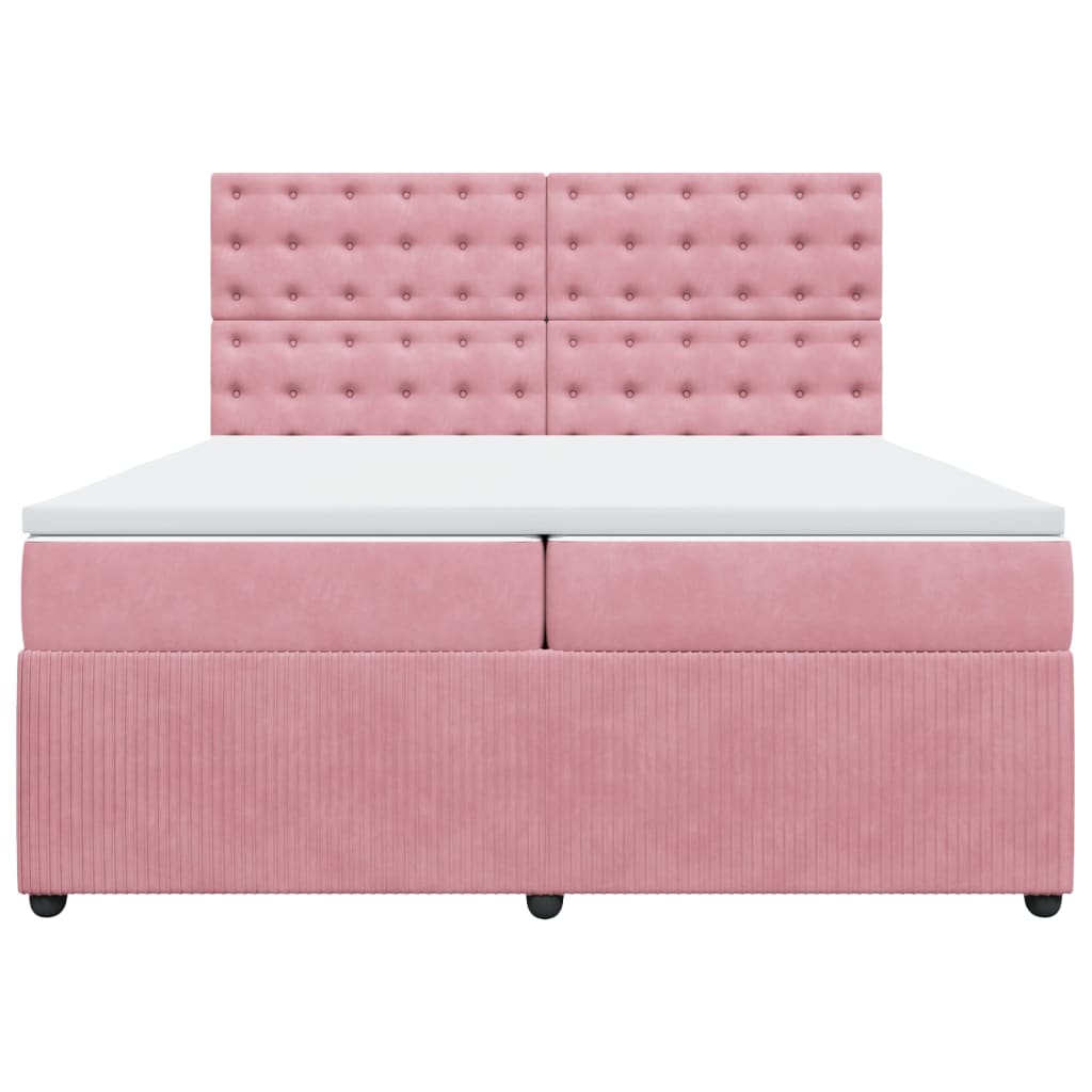 Boxspringbett mit Matratze Rosa 200x200 cm Samt