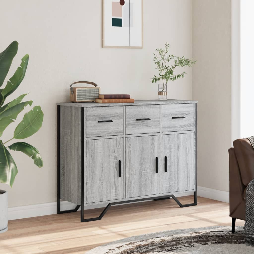 Sideboard Grau Sonoma 97x32,5x74,5 cm Holzwerkstoff