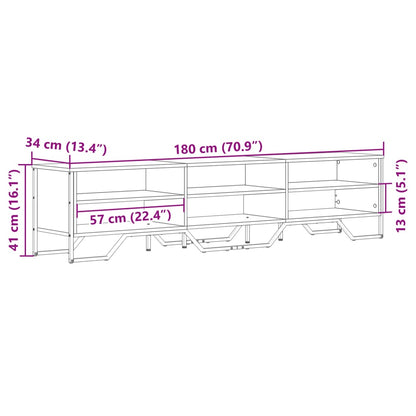 TV-Schrank Schwarz 180x34x41 cm Holzwerkstoff