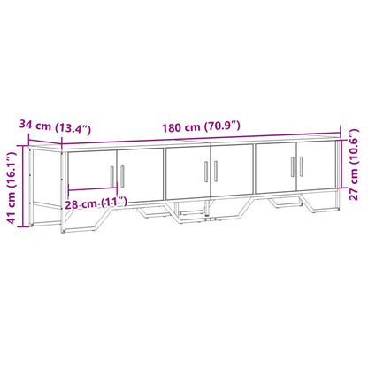 TV-Schrank Schwarz 180x34x41 cm Holzwerkstoff