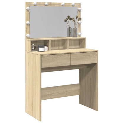 Schminktisch mit LED-Beleuchtung Sonoma-Eiche 80x41x134,5 cm