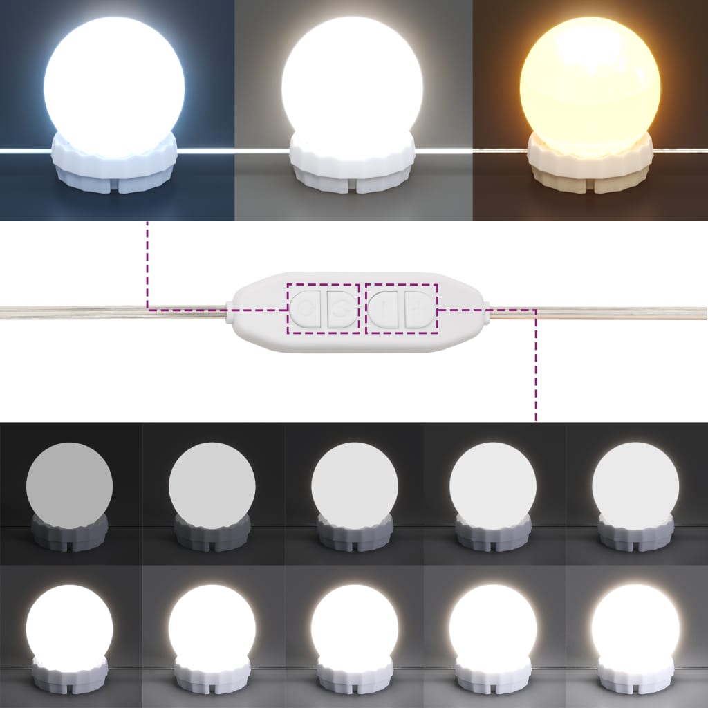 Schminktisch mit LED-Beleuchtung Sonoma-Eiche 80x41x134,5 cm