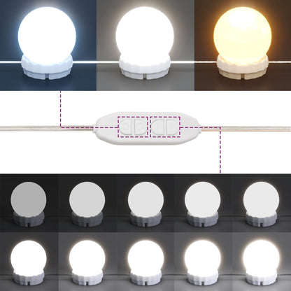 Schminktisch mit LED-Beleuchtung Räuchereiche 80x41x134,5 cm