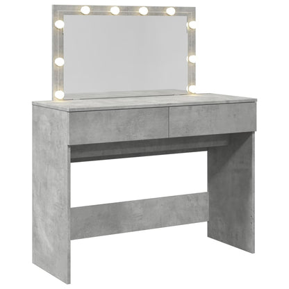 Schminktisch mit LED-Beleuchtung Betongrau 100x40x120 cm