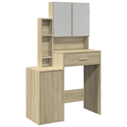 Schminktisch mit Schrank Sonoma-Eiche 80x35x132 cm