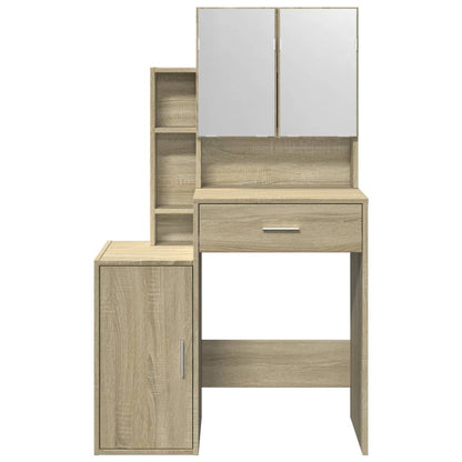 Schminktisch mit Schrank Sonoma-Eiche 80x35x132 cm