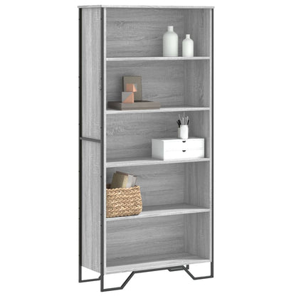 Bücherregal Grau Sonoma 80x31x169 cm Holzwerkstoff