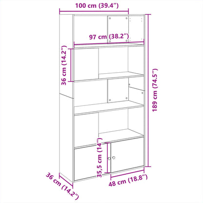 Bücherregal Braun Eichen-Optik 100x36x189 cm Holzwerkstoff