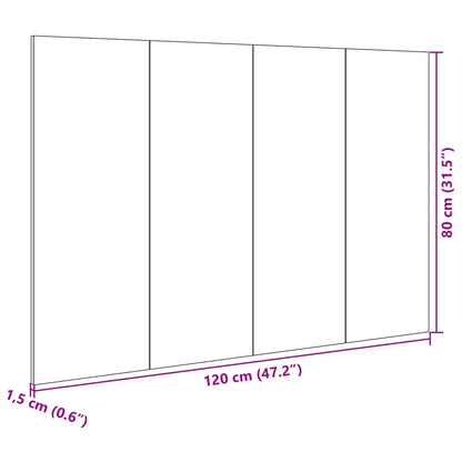 Kopfteil mit Nachttischen Weiß 120 cm Holzwerkstoff