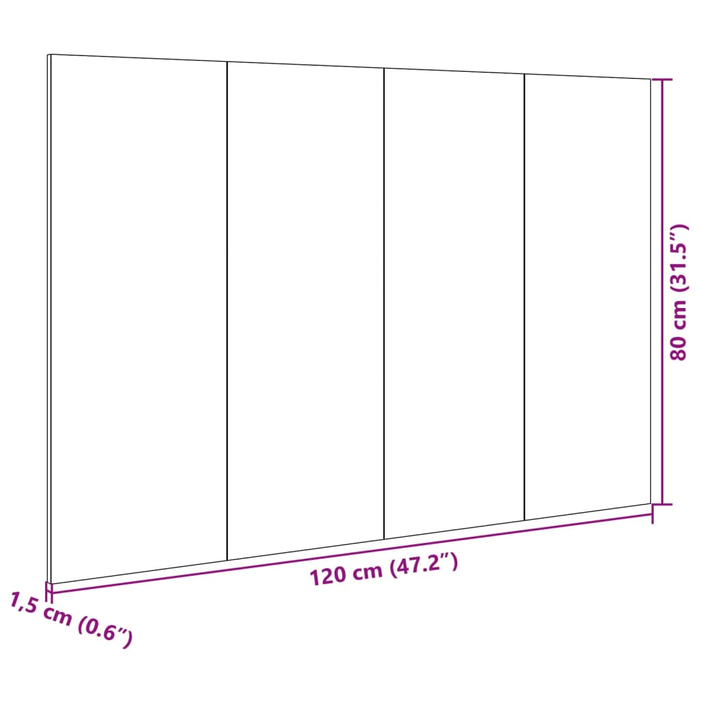 Kopfteil Nachttischen Braun Eichen-Optik 120 cm Holzwerkstoff