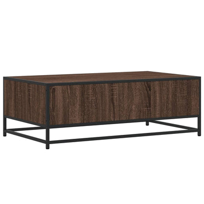 Couchtisch Braun Eichen-Optik 100x57x35 cm Holzwerkstoff Metall