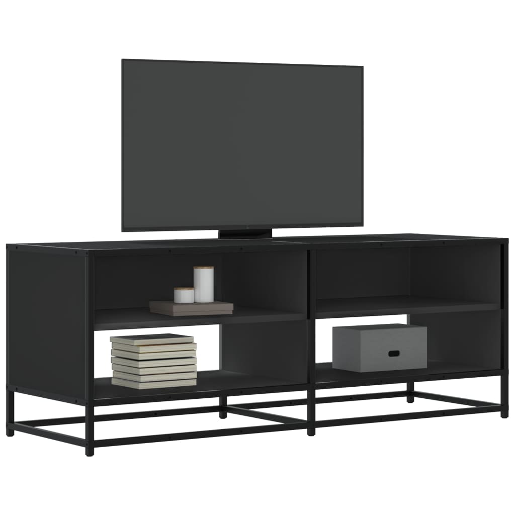 TV-Schrank Schwarz 120,5x40x46 cm Holzwerkstoff und Metall