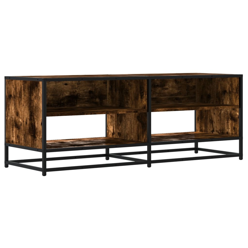 TV-Schrank Räuchereiche 120,5x40x46 cm Holzwerkstoff und Metall