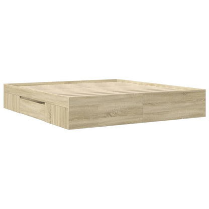 Bettgestell Sonoma-Eiche 200x200 cm Holzwerkstoff