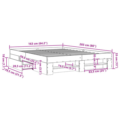 Bettgestell Schwarz 160x200 cm Holzwerkstoff