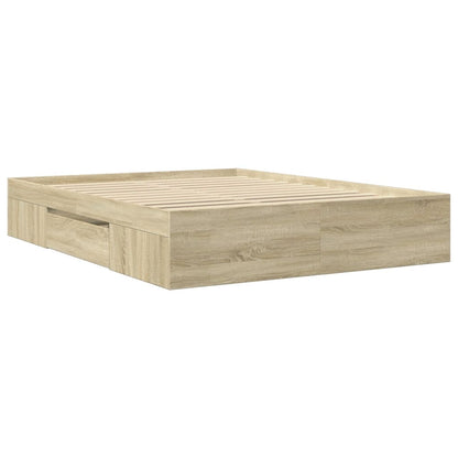 Bettgestell ohne Matratze Sonoma-Eiche 160x200 cm Holzwerkstoff