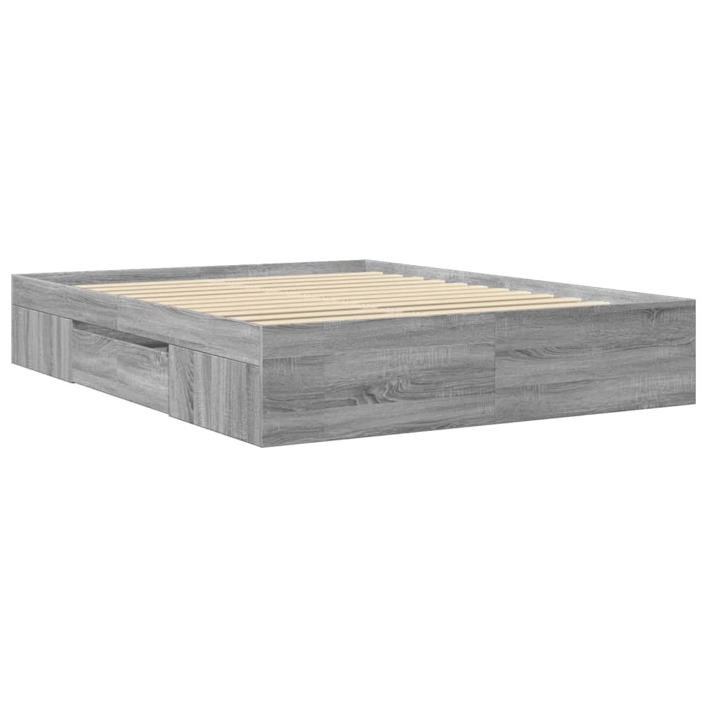 Bettgestell Grau Sonoma 160x200 cm Holzwerkstoff