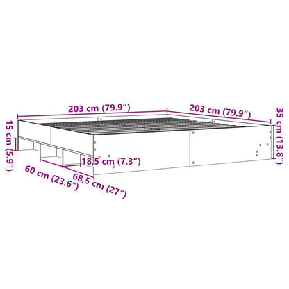 Bettgestell Weiß 200x200 cm Holzwerkstoff