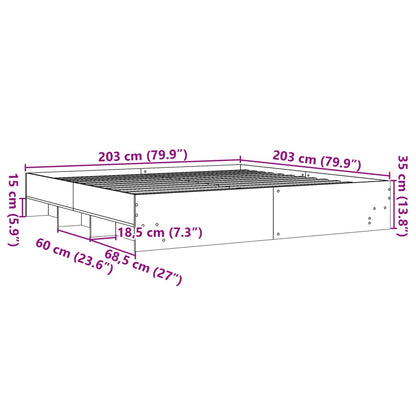 Bettgestell Schwarz 200x200 cm Holzwerkstoff