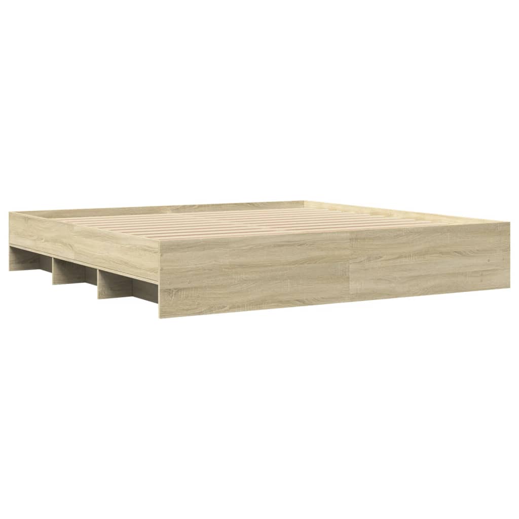 Bettgestell Sonoma-Eiche 200x200 cm Holzwerkstoff