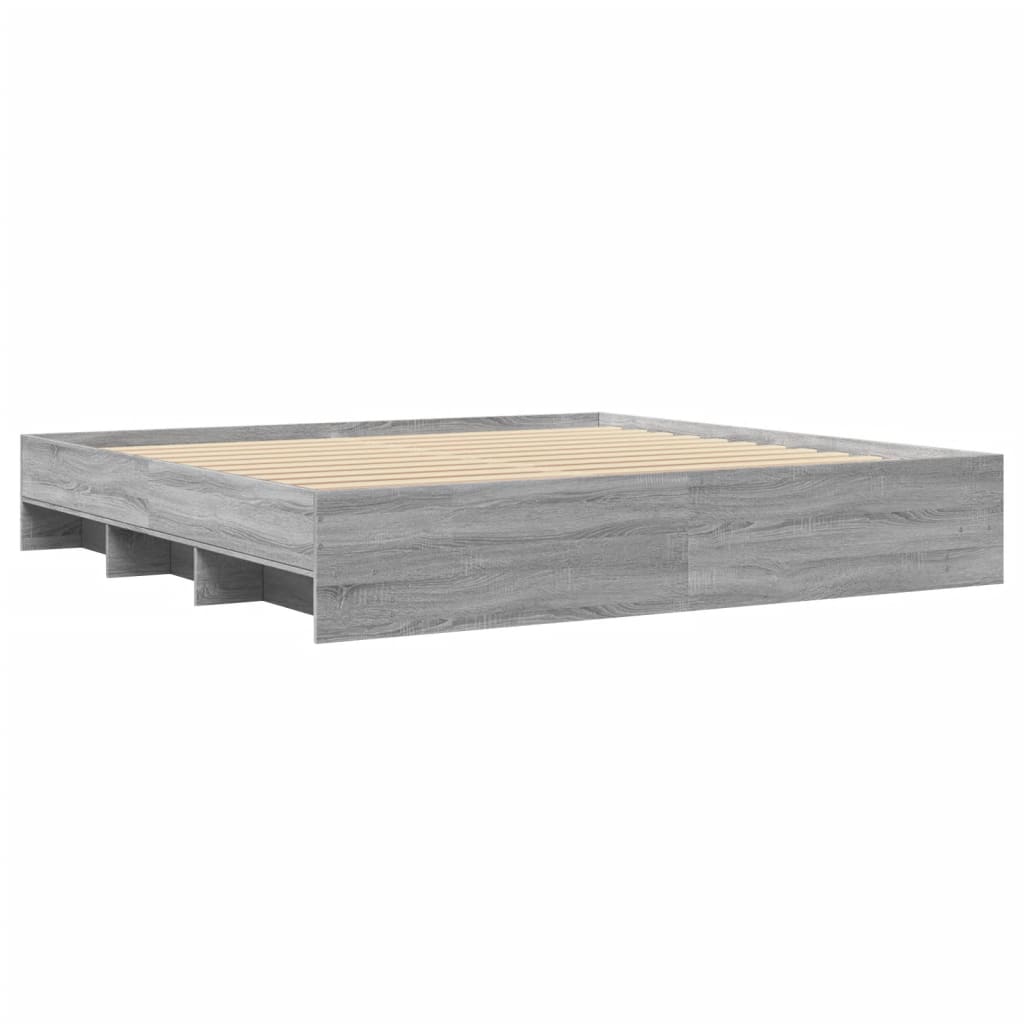 Bettgestell Grau Sonoma 180x200 cm Holzwerkstoff