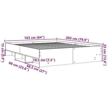 Bettgestell Weiß 160x200 cm Holzwerkstoff