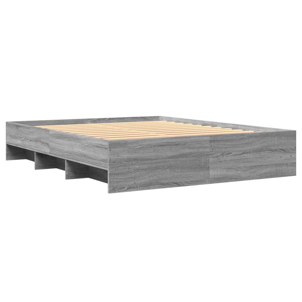 Bettgestell Grau Sonoma 160x200 cm Holzwerkstoff