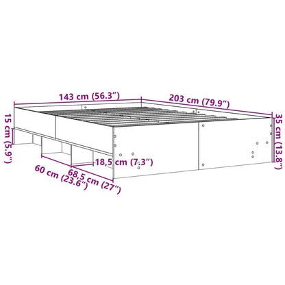 Bettgestell Schwarz 140x200 cm Holzwerkstoff