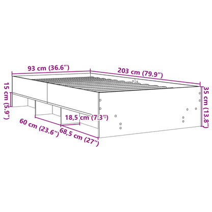 Bettgestell Weiß 90x200 cm Holzwerkstoff