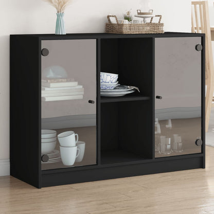 Sideboard Schwarz 102x37x75,5 cm Holzwerkstoff