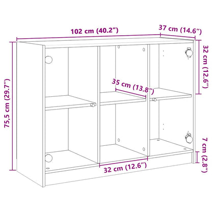 Sideboard Braun Eichen-Optik 102x37x75,5 cm Holzwerkstoff