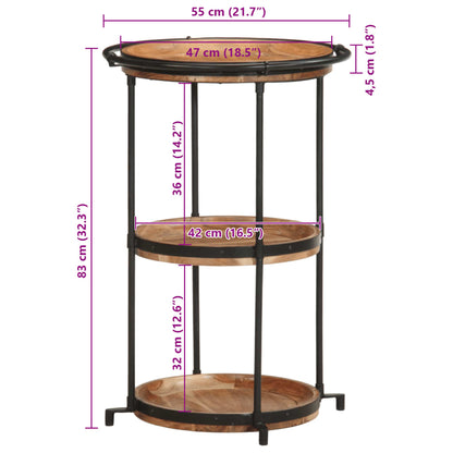 Beistelltisch Ø55x83 cm Massivholz Akazie