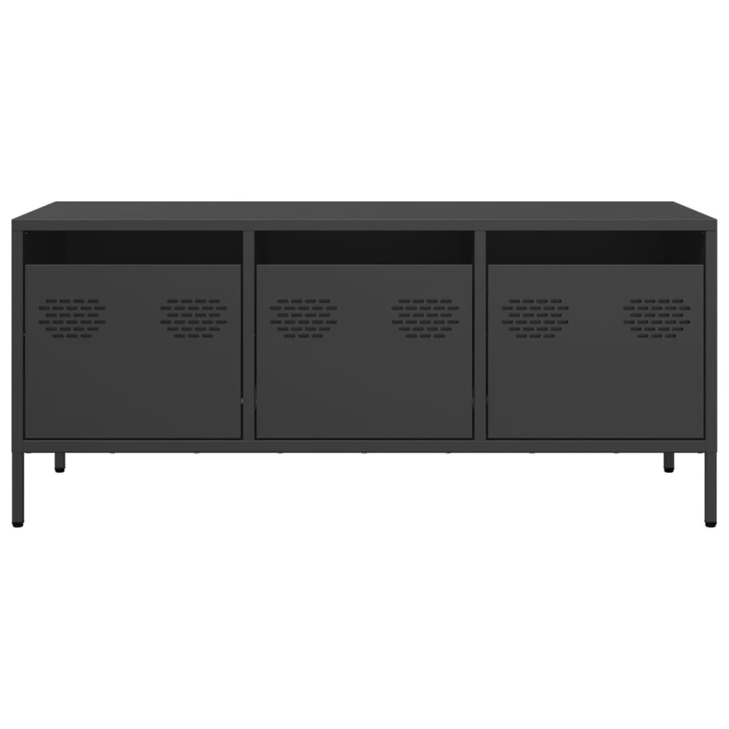 TV-Schrank Schwarz 101,5x39x43,5 cm Kaltgewalzter Stahl