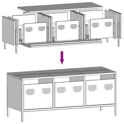 TV-Schrank Schwarz 101,5x39x43,5 cm Kaltgewalzter Stahl