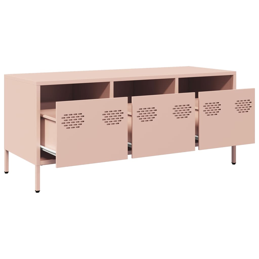 TV-Schrank Rosa 101,5x39x43,5 cm Kaltgewalzter Stahl