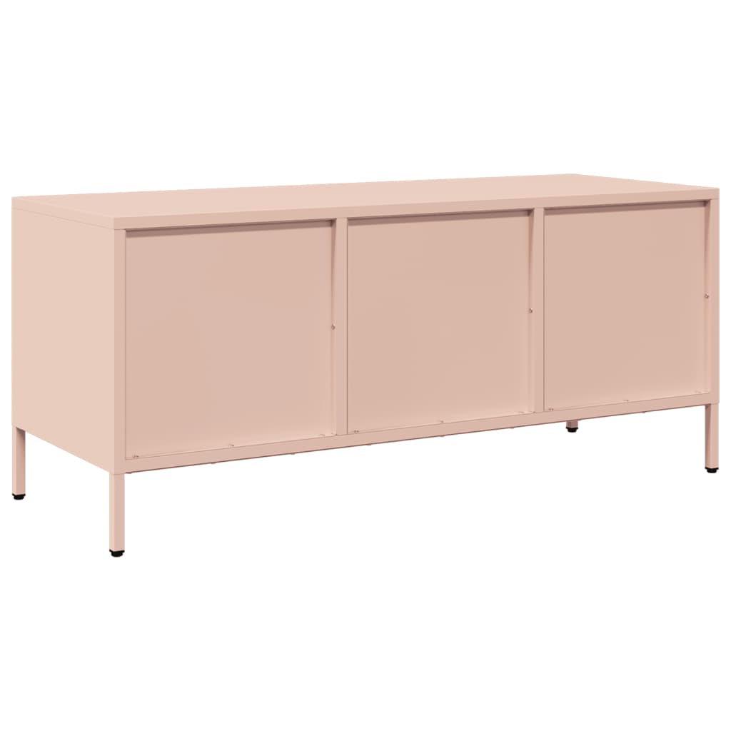 TV-Schrank Rosa 101,5x39x43,5 cm Kaltgewalzter Stahl