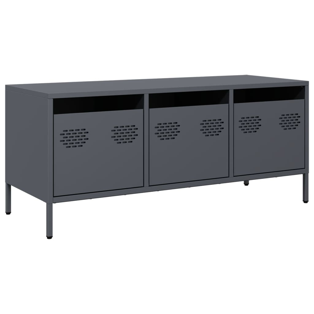 TV-Schrank Anthrazit 101,5x39x43,5 cm Kaltgewalzter Stahl