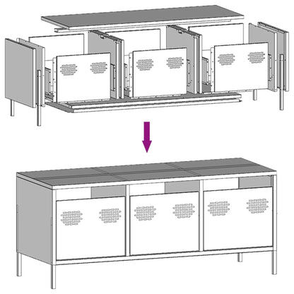 TV-Schrank Anthrazit 101,5x39x43,5 cm Kaltgewalzter Stahl