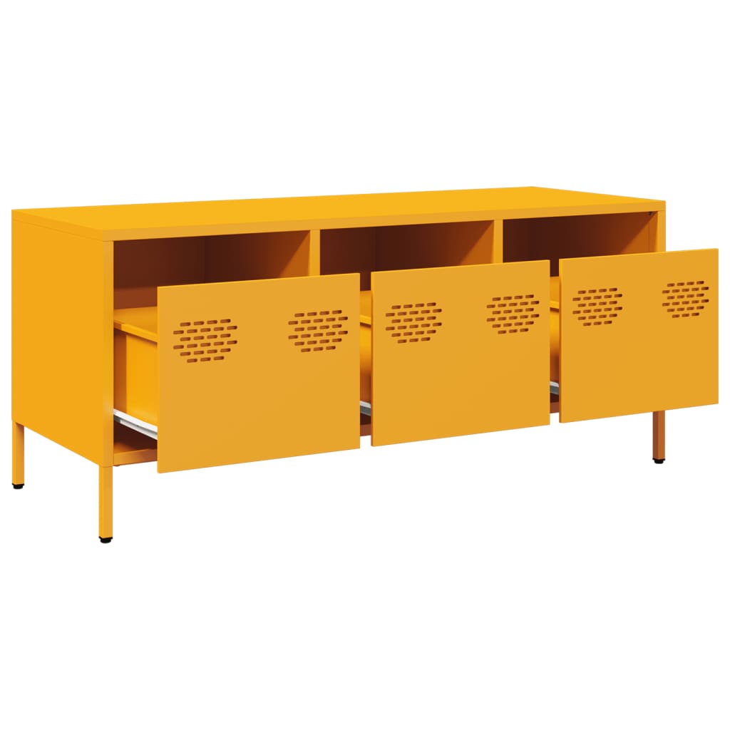 TV-Schrank Senfgelb 101,5x39x43,5 cm Kaltgewalzter Stahl