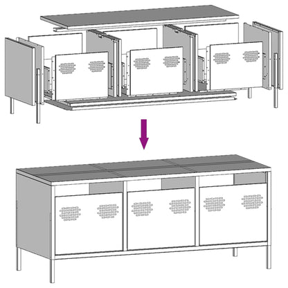 TV-Schrank Senfgelb 101,5x39x43,5 cm Kaltgewalzter Stahl