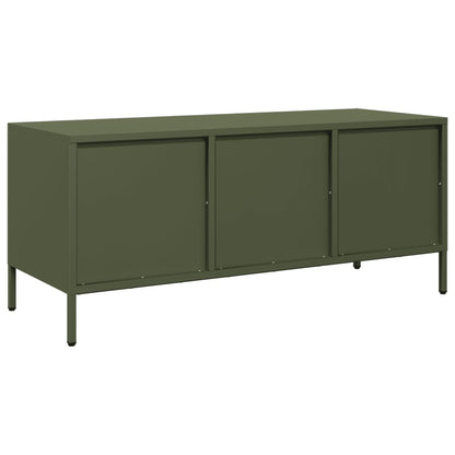 TV-Schrank Olivgrün 101,5x39x43,5 cm Kaltgewalzter Stahl