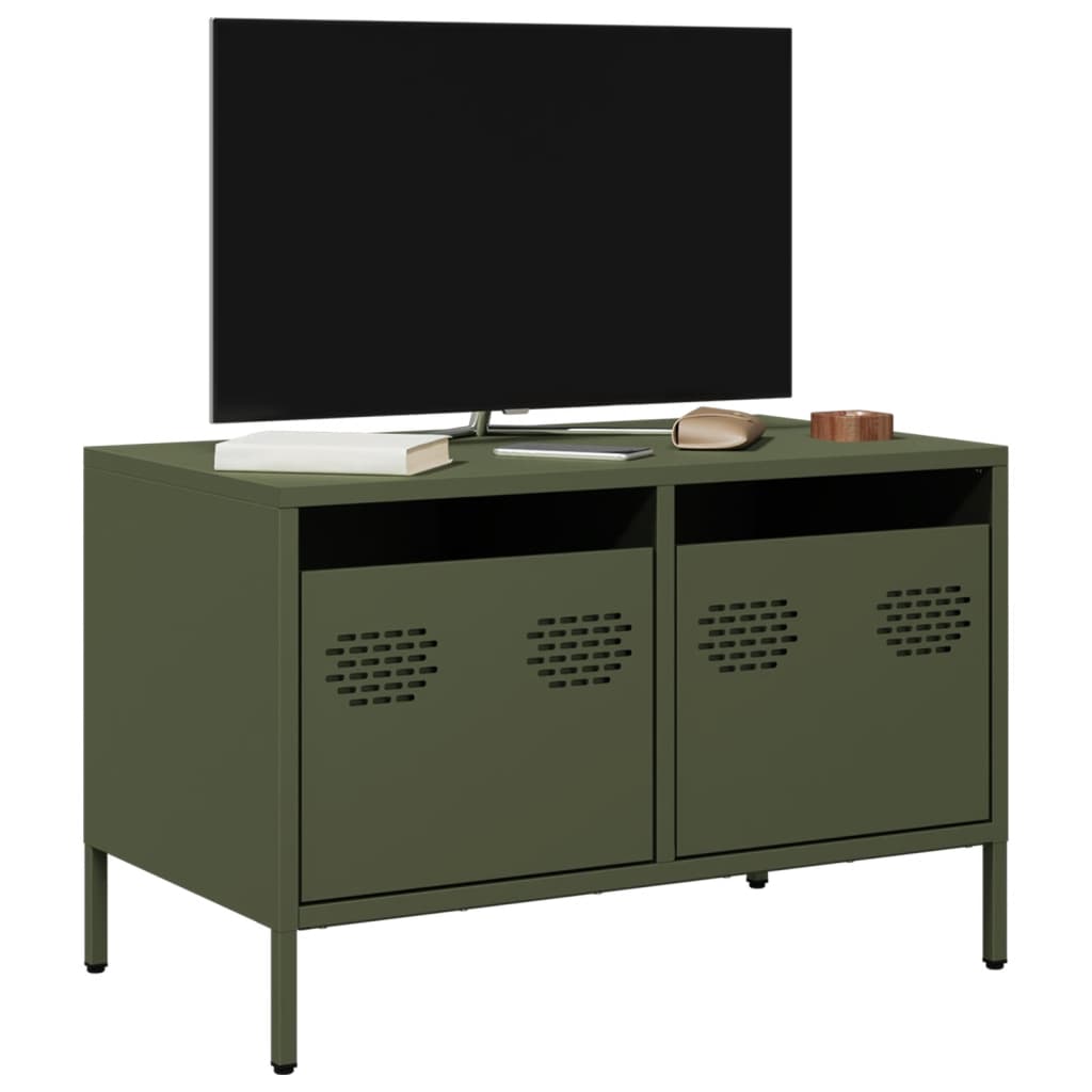 TV-Schrank Olivgrün 68x39x43,5 cm Kaltgewalzter Stahl