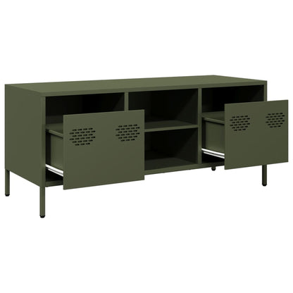 TV-Schrank Olivgrün 101,5x39x43,5 cm Kaltgewalzter Stahl